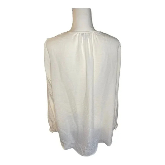 NEW Women's XL Cream Nine West Button Front Balloon Sleeve‎ Tunic - Picture 3 of 5